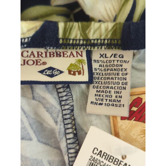 Caribbean Joe Blue Tropical Hawaiian Open Back Halter Midi Dress XL NWT - Picture 6 of 8